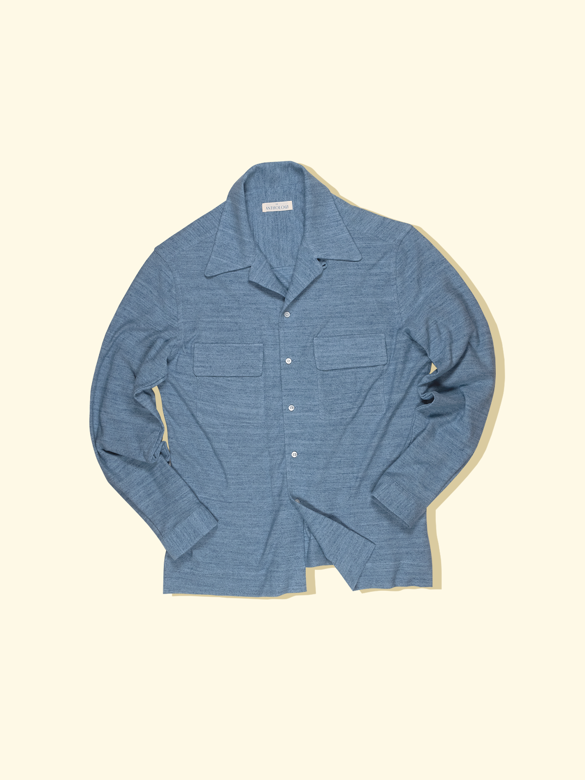 Cuban Long Sleeve Jersey Shirt - Faded Denim — The Anthology